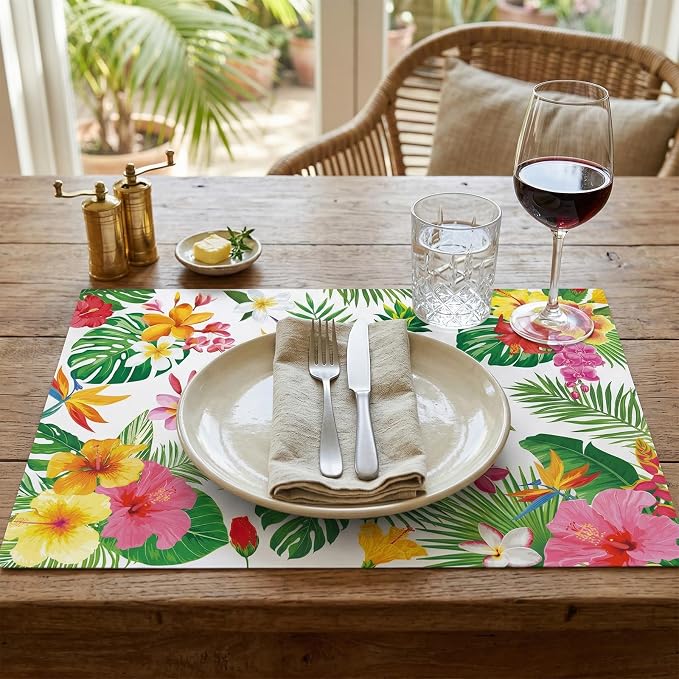 50 Pack Tropical Floral Paper Placemats, Disposable Table Mats - Image 5