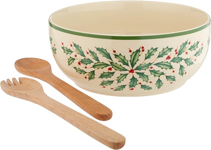 Lenox 853767 Holiday Salad Bowl & Servers, Christmas Hosting - Image 4