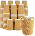 Clawsoff 150 Pack 8 oz Disposable Paper Coffee Cups Insulated Champagne | by BuyNow