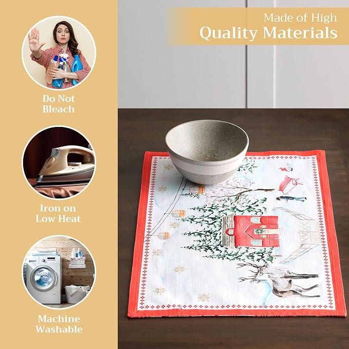 Maison d' Hermine Placemats Set of 4 Reusable 100% Cotton | Cloth Place Mats - Image 3