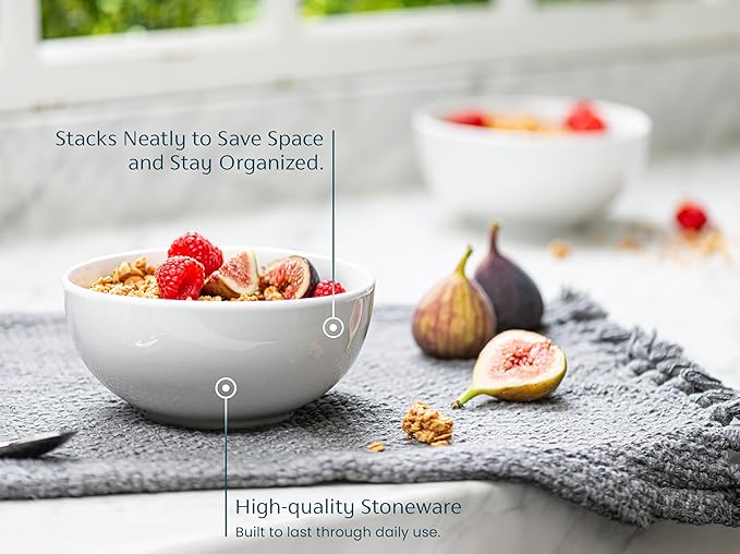 KooK Ceramic Soup bowls, Dishwasher and Freezer Safe, Porcelain Dishes - Image 4