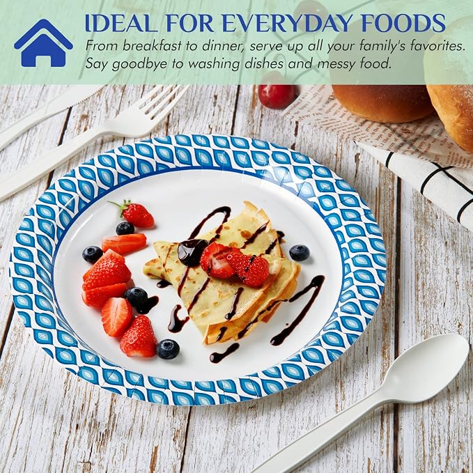 MUCHII 8.375 Inch Disposable Paper Plates, Holiday - Image 2