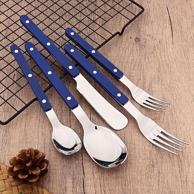 6-Piece Vintage 8.27-inch Dinner Knife Set Silverware Set BRIIEC Stainless - Image 5