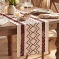Artoid Mode Red Stripe Diamond Woven Table Runner 12x72 Inch | Holiday by ArtoidMode