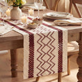 Artoid Mode Red Stripe Diamond Woven Table Runner 12x36 Inch | Holiday by ArtoidMode