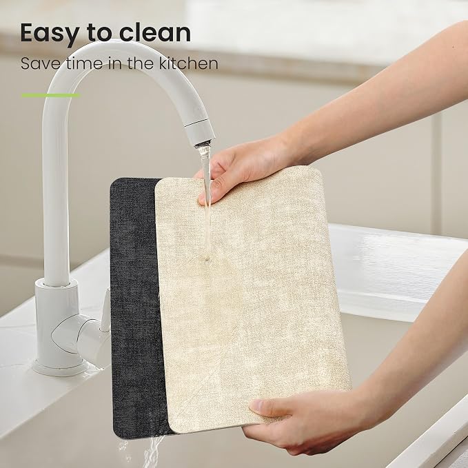 Fyvva Placemats Set of 6 Wipeable Reversible Faux Leather - Image 5