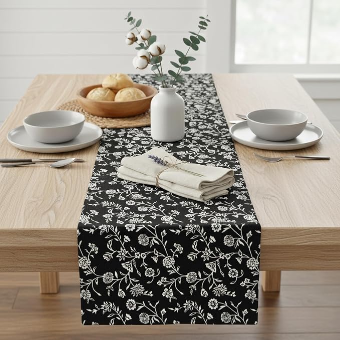 Floral Table Runner Vintage Flowers Botanical Design Rustic Grand Millennial - Image 4