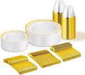 WELLIFE Gold Plastic Plates, showers and small parties. by WELLIFE