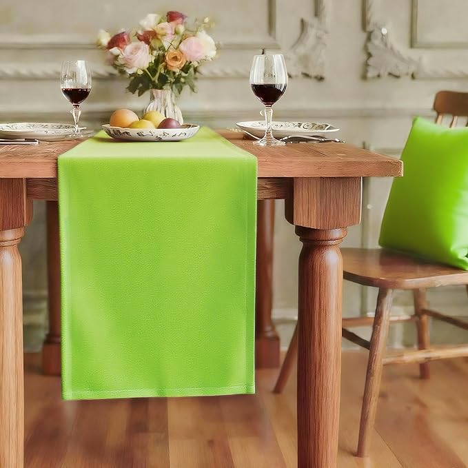 FOLINS&HOME Lime Green Waterproof Decorative Table Runner 72 Inches Long | by FOLINSHOME