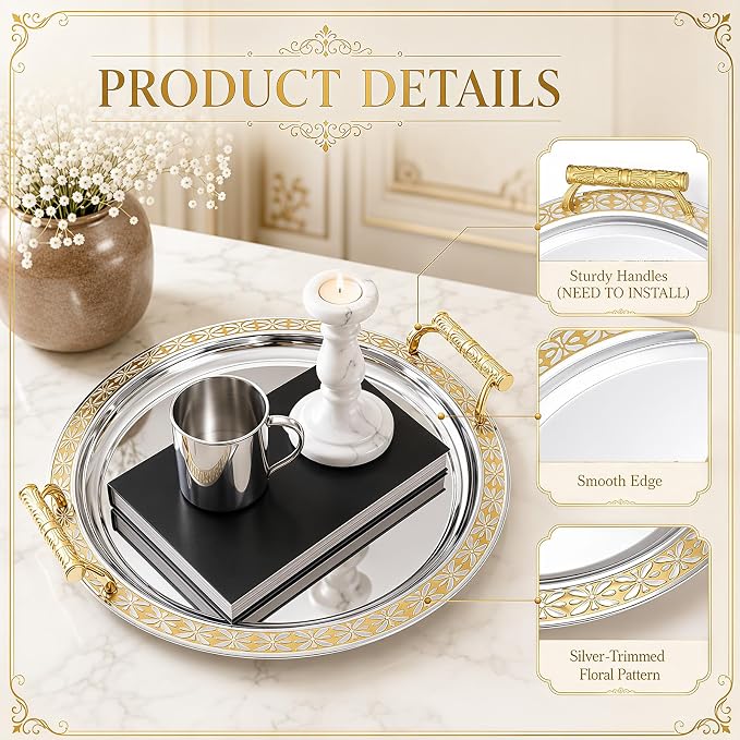 3 Pack Metal Serving Trays - Image 6