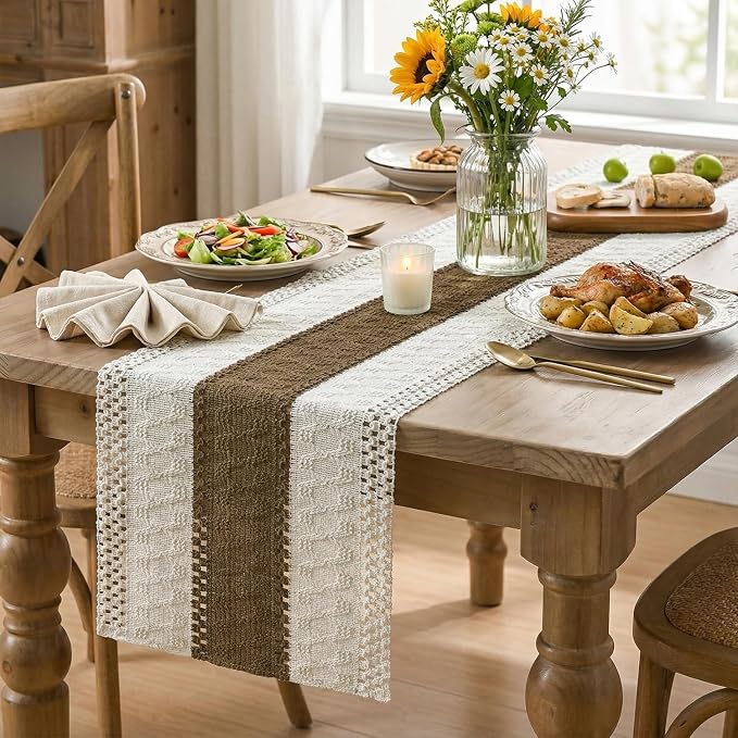 Artoid Mode Coffee Farmhouse Rustic Table Runner 12x60 Inch | Seasonal Holiday - Image 5