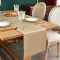 NEWISHER Farmhouse Rustic Faux Linen Solid Flaxen Table Runner 13x72inch | by Newisher