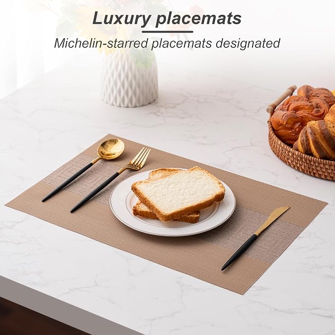 Placemats Set of 4 Washable Indoor | Outdoor Vinyl Place Mats - Image 5