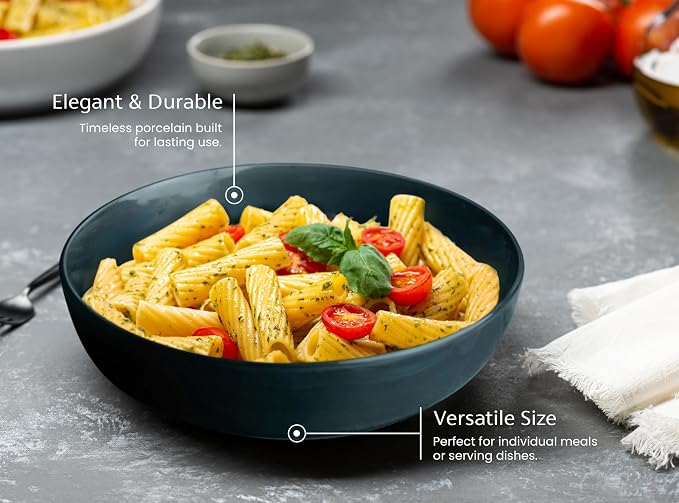 KooK Pasta Bowl, Salad Bowls, Serving Bowls, Large Capacity, Microwave & - Image 4