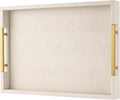 Beige Faux Leather Serving Tray by SYYSY