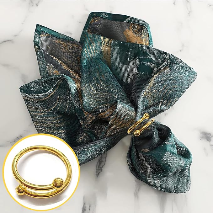 8 Pcs Gold Napkin Rings - Image 3