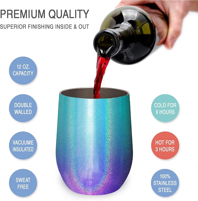 CHILLOUT LIFE 12 oz Stainless Steel Wine Tumbler - Image 2