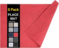 Faux Leather Heat Resistant Placemats 8 Packs, Waterproof Wipeable Dining PU by homing