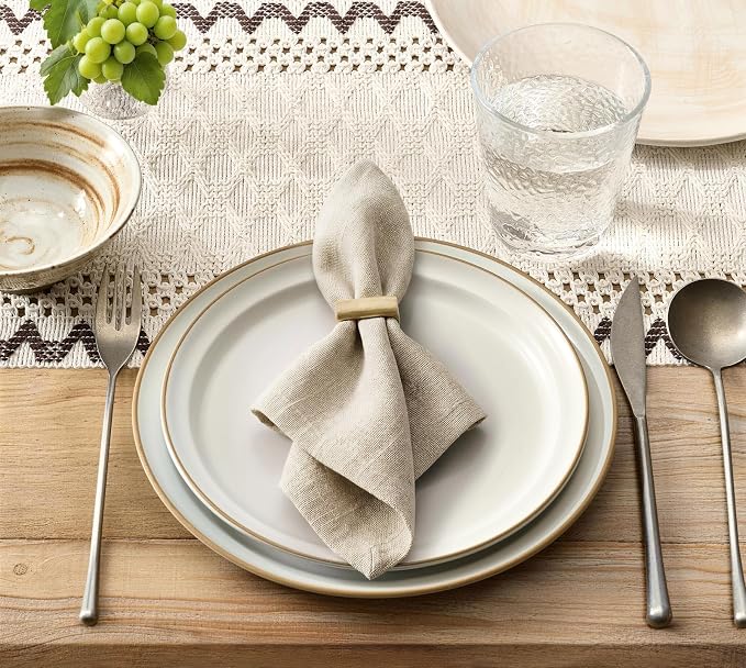 Macrame Side Trim Boho Woven Table Runner, Chocolate 12x48 Inch | Crochet - Image 2