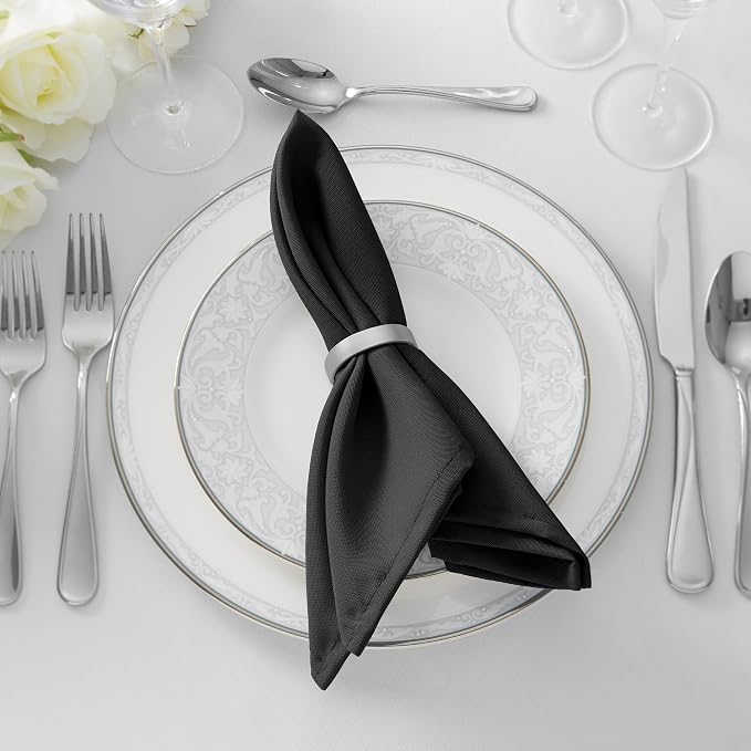 Lann's Linens Set of 12 Cloth Dinner Napkins, 20-inch Polyester Napkins - Image 5