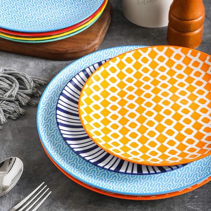 Selamica 8 inch Porcelain Dinner Plates, Large Size Serving Plate - Image 6