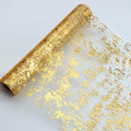 Snowkingdom Glitter Metallic Gold Table Runner 11"x108" Thin Mesh Sparkle by Snowkingdom