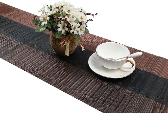 SHACOS Table Runners Woven Vinyl Table Mats 12x54 inch - Image 5