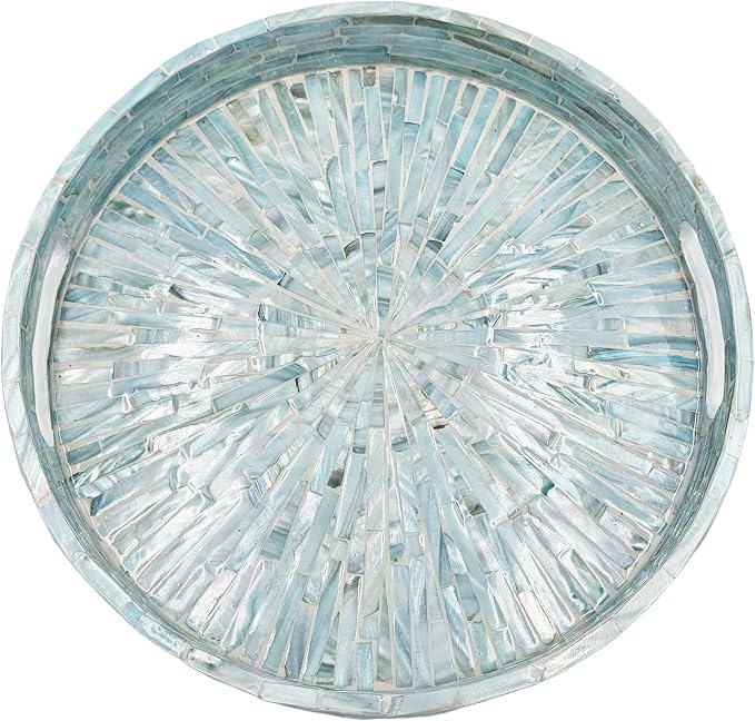 PEMAR 12.6” Mother of Pearl Round Serving Tray by PEMAR