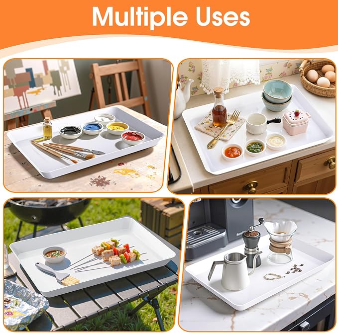 Serving Trays, Serving Platter, Plastic Trays, Rectangular, - Image 5