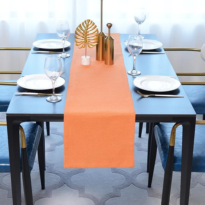 Dinning Table Runner Cloth 12 x 36 Inches Farmhouse Kitchen Coffee Burlap Table - Image 2
