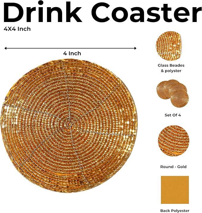 Set of 4 Beaded Farmhouse Coasters - Image 4