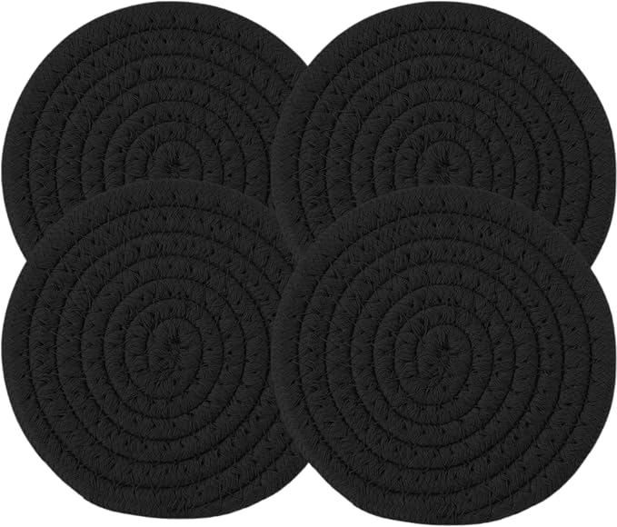 4PCS Cotton Round Woven Coasters Drink by KillersInstinctOutdoors