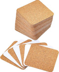 Hotop 60 Pieces 3.78 x 3.78 Self Adhesive Cork Coasters Squares Cork Mats | Non by HOTOP