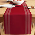 Encasa XO Table Runner, Yarn Dyed Ribbed Cotton 13"x72" | Ladder Red, 12-Ply by EncasaXO