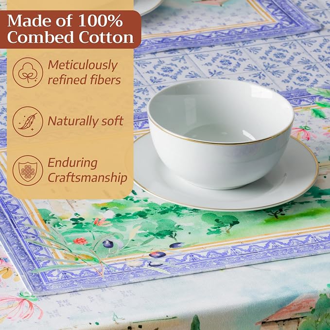 Maison d' Hermine Placemats Set of 4 Reusable 100% Combed Cotton | Cloth Place - Image 4