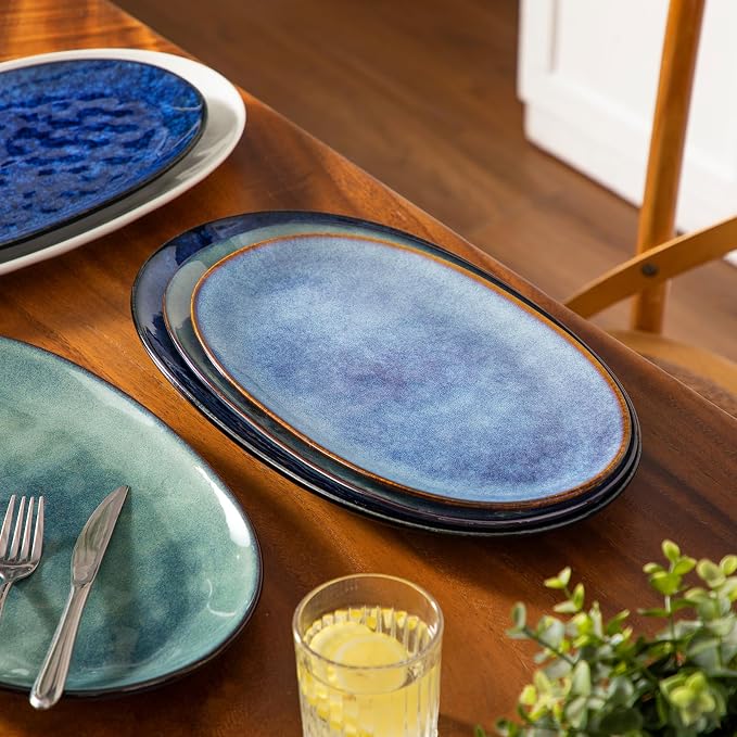 vancasso Ceramic Serving Platters Set of 3, Oval 16/14.7/13.5 Inch Stoneware - Image 7