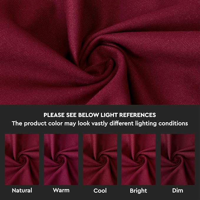 Encasa XO Table Runner, Cotton Canvas Dining Runner 13"x59" | Rich Maroon - Image 3