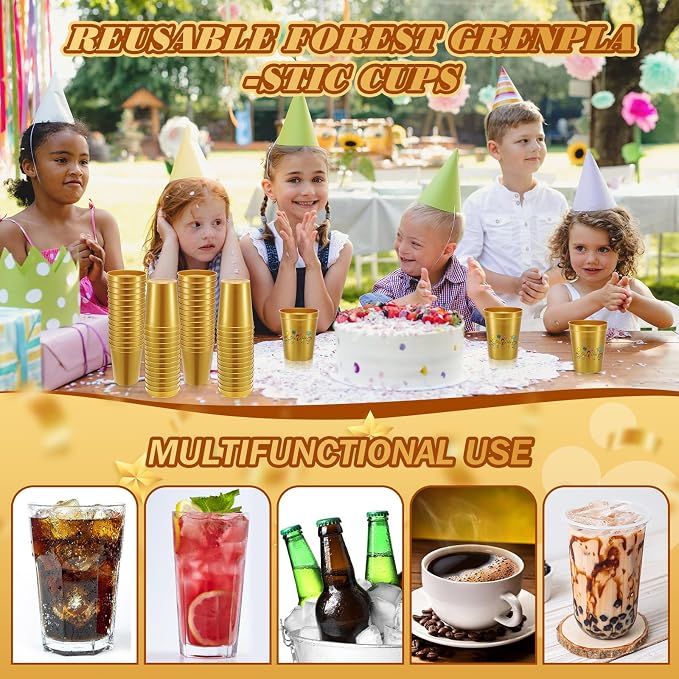Yungyan 12 Pack 16 oz Stadium Cups Reusable Plastic Cups Blank Drink Stadium - Image 7