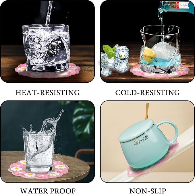 Conisy Flower Coasters for Drinks - Image 3