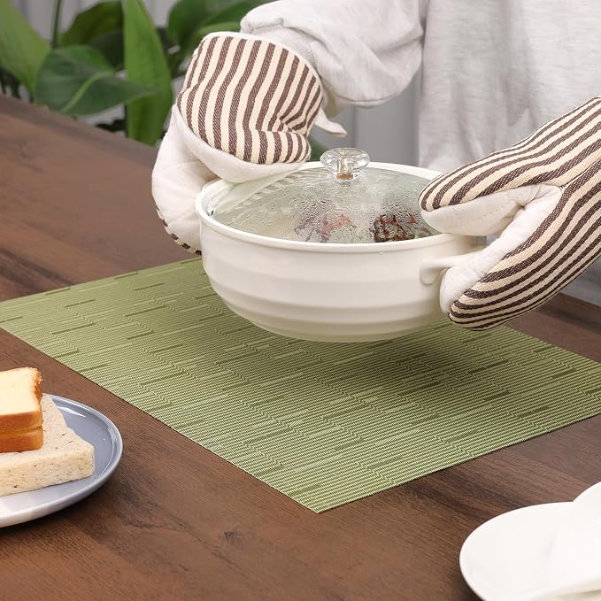Myir JUN Placemats Set of 8 Kitchen and Dining Table Placemats | Vinyl - Image 3