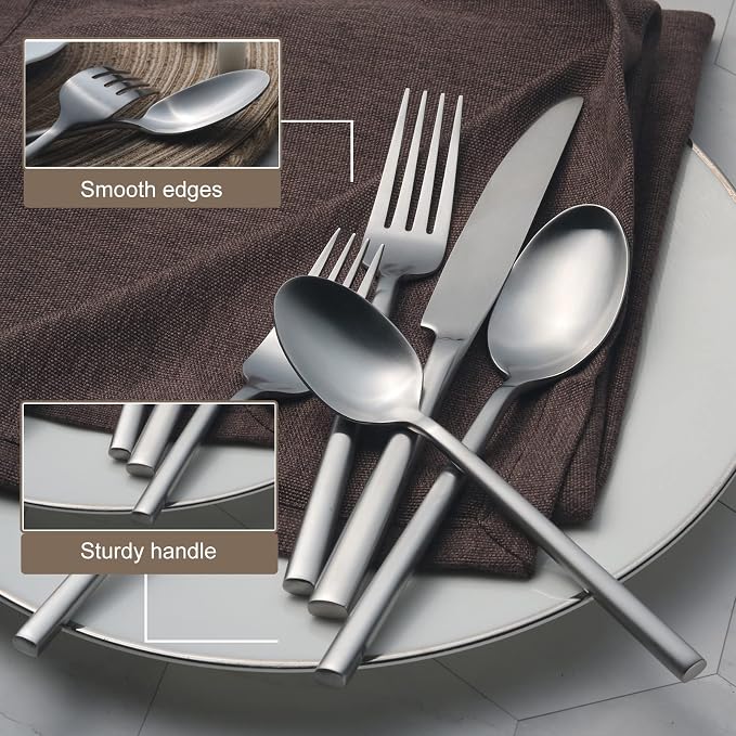 Alata Potter 40-Piece Forged Silverware Set, Service - Image 3