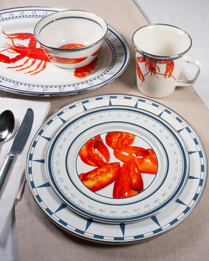 Golden Rabbit Enamelware Oval Platter, 12 x 16in, Lobster | 12 x 16in - Image 3
