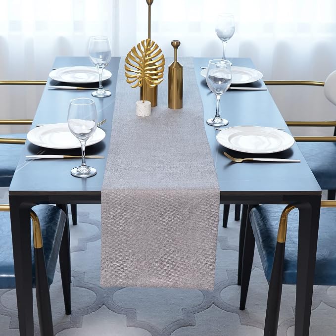 Dinning Table Runner Cloth 12 x 36 Inches Farmhouse Kitchen Coffee Burlap Table - Image 2