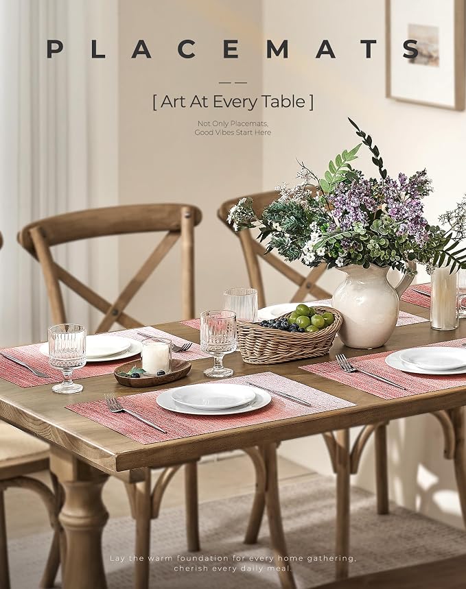 Leetaltree Gradient Pink Woven Placemats Set of 4 - Image 8