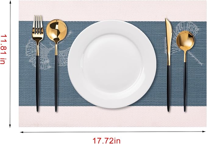 Placemats Set of 4 Washable Indoor | Outdoor Vinyl Place Mats - Image 2