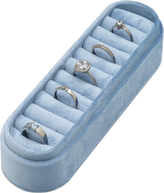 Velvet Small Multiple Ring Box Portable Organizer Display Storage | Travel Case - Image 2