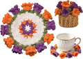 Crochet Flower Coasters, Handmade Bouquet Coasters by VaneOak