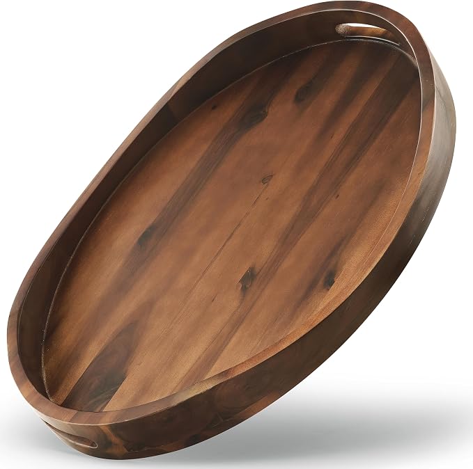 TIDITA Acacia Oval Wooden Serving Tray by TIDITA