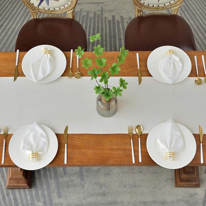 BALCONY & FALCON Table Runner Velvet Ivory 14"x95" | Elegant, Fall Decor - Image 3