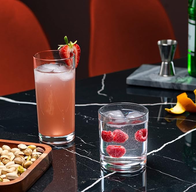 Everyday Drinking Glasses Set of 8 Drinkware Hurricane Glasses, Kitchen Glasses - Image 2